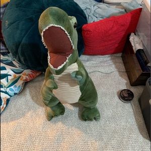 2 Hug Fun stuffed dinosaurs & 1 baby shar with hidden pouch for PJ's